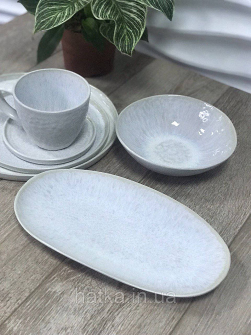 Салатник Olens "Вайт-стоун" 17,5х5,5 см білий із сіро-корич. домішками для дому та ресторану Київ - фото 4