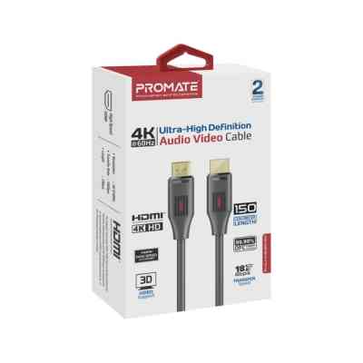 Кабель мультимедийный HDMI to HDMI 1.5m v2.0 black Promate (prolink4k60-150) Винница