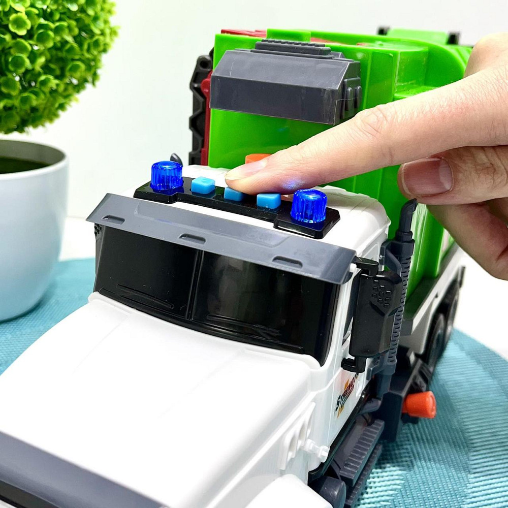 Спецтехніка машинка інерційна звук підсвічування механічне підйом стріли 35 см Зелена (687-46 C)C) Чернігів - фото 6