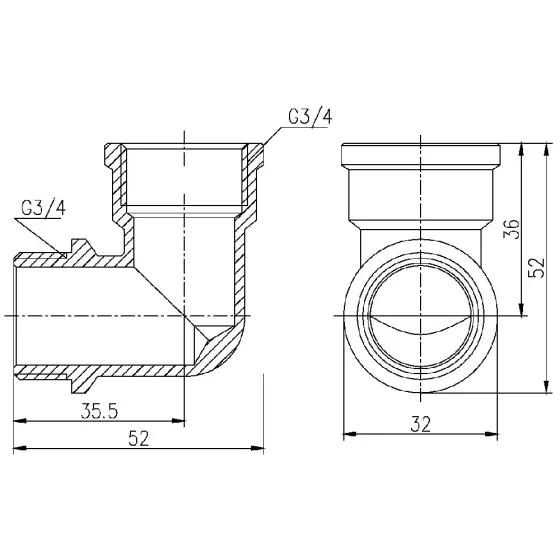 Куточок Thermo Alliance Forte 3/4" ВН SF37220 Київ