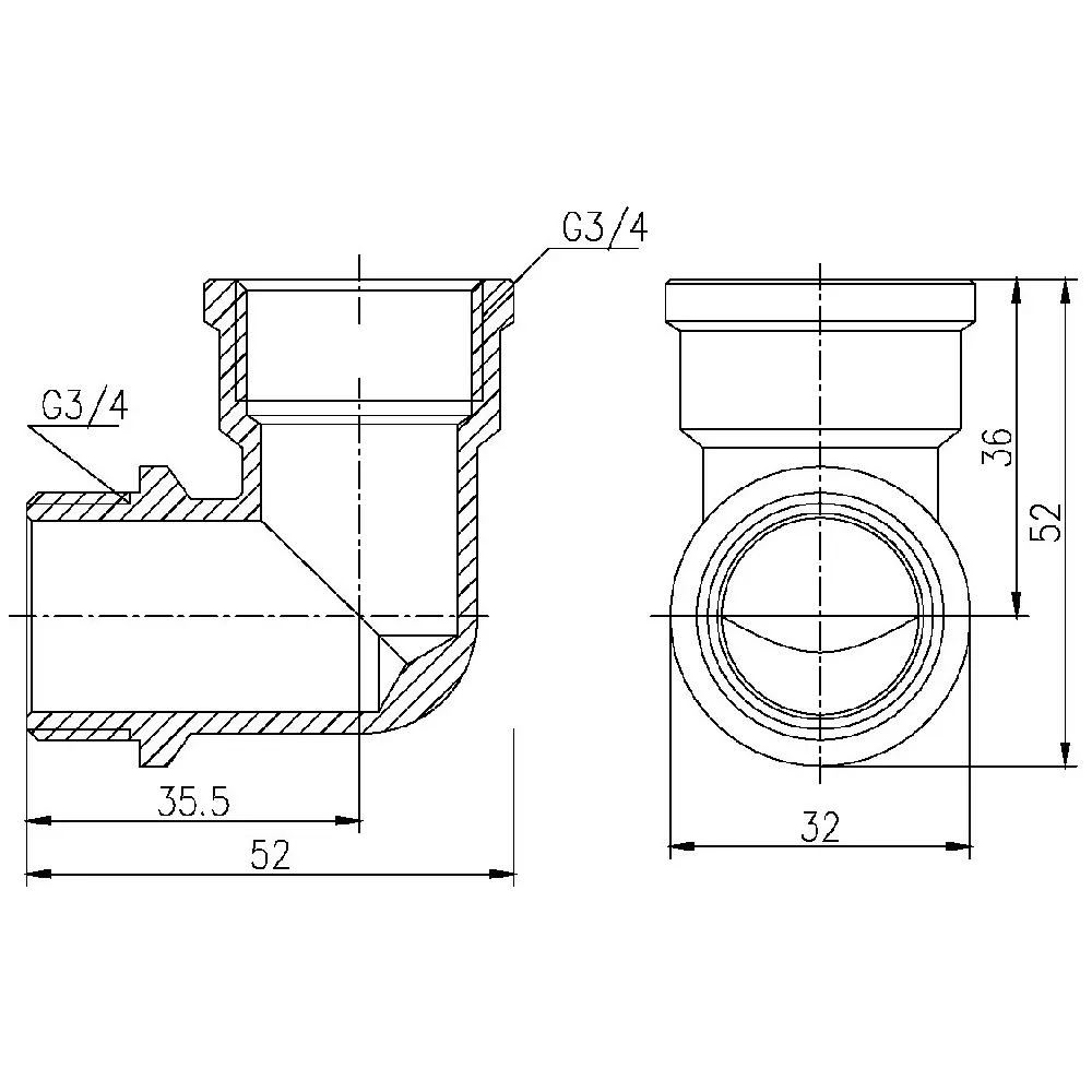 Куточок Thermo Alliance Forte 3/4" ВН SF37220 Київ - фото 6