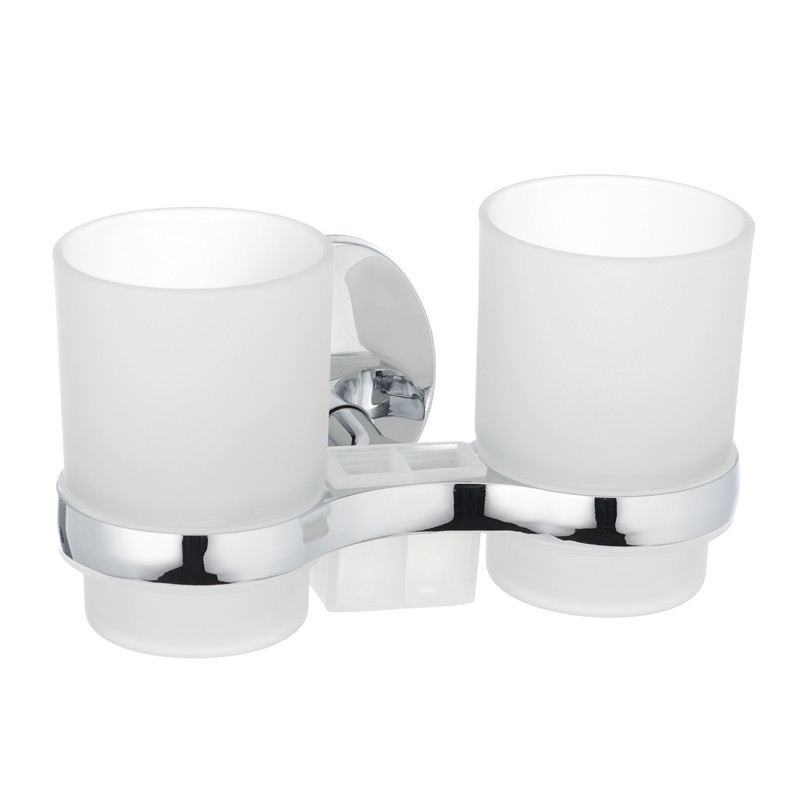 Держатель для щеток с 2 стаканами настенный Zerix LR3308 (LL1439) Киев - изображение 2