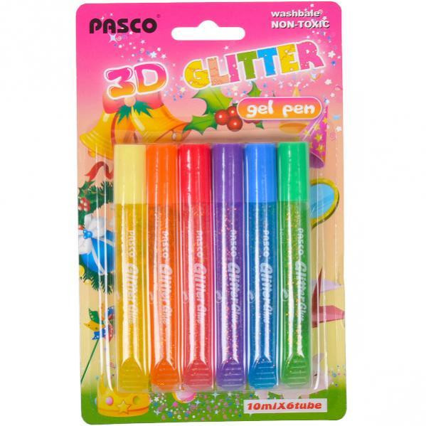 Клей з глітером "Pasco"  6кол 10мл 3D F-019-06, шт Київ - фото 1