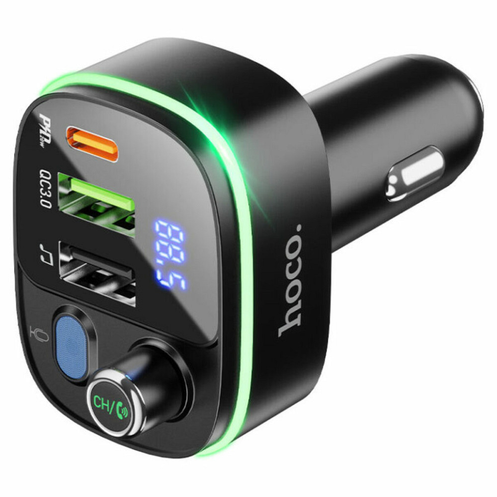 АЗП з FM-модулятором HOCO E62 Fast PD20W+QC3.0 car BT FM transmitter Black Київ - фото 4