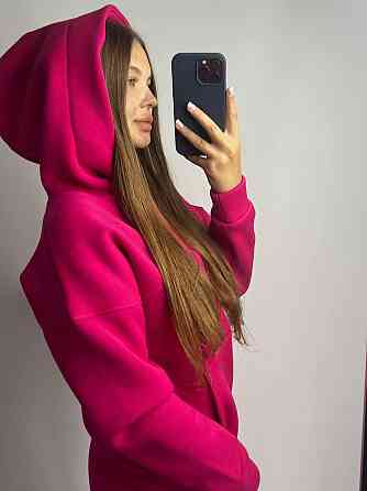 Женский теплый костюм оверсайз Малиновый XS Харьков