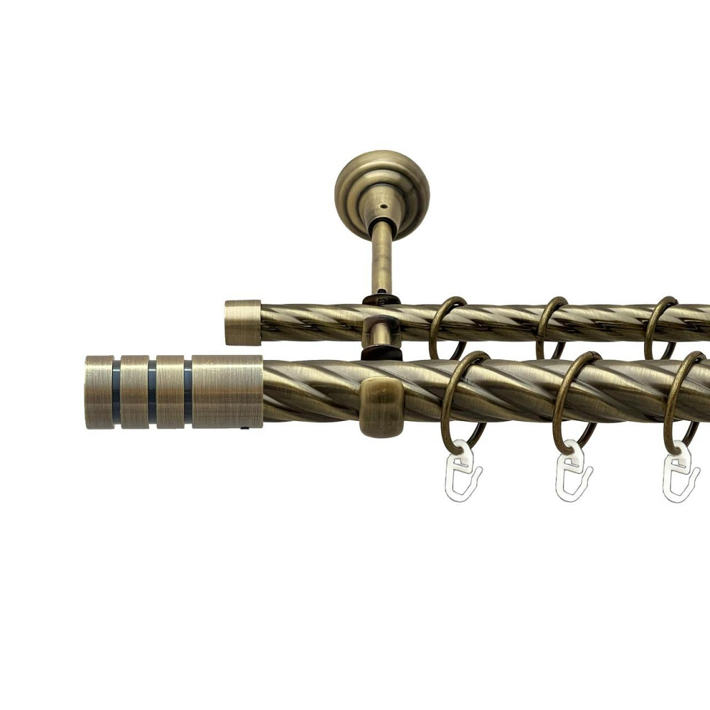 Карниз Orvit Модуло металевий дворядний відкритий скручена труба кільце металеве Антик 25\16 мм 300 см (00-00025751) Львів - фото 1