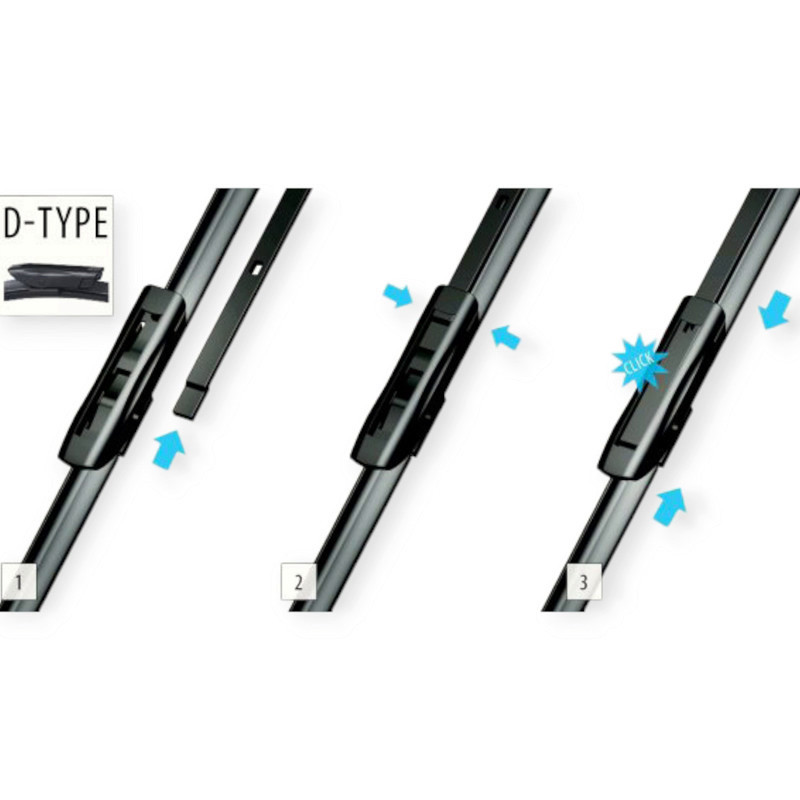 Щетки oximo модельные безкаркасные (к-т 2шт) d-type 600 + 550 мм дворника Мукачево - изображение 3
