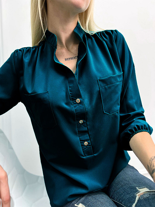 Жіноча блузка "Sellin" оптом | Батал 50-52, морська хвиля Київ - фото 1