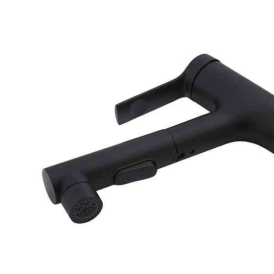 Змішувач для раковини з висувним виливом Kroner KRP Edelstahl Klassisch - SCH030-T чорний Київ