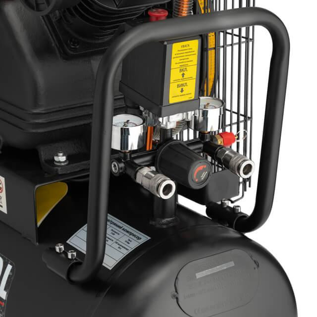 Компресор, 50 л, 3,0 кВт, 220 В, 10 атм, 500 л/хв, 2 циліндри, 83 дБ INTERTOOL PT-0016 Київ - фото 8