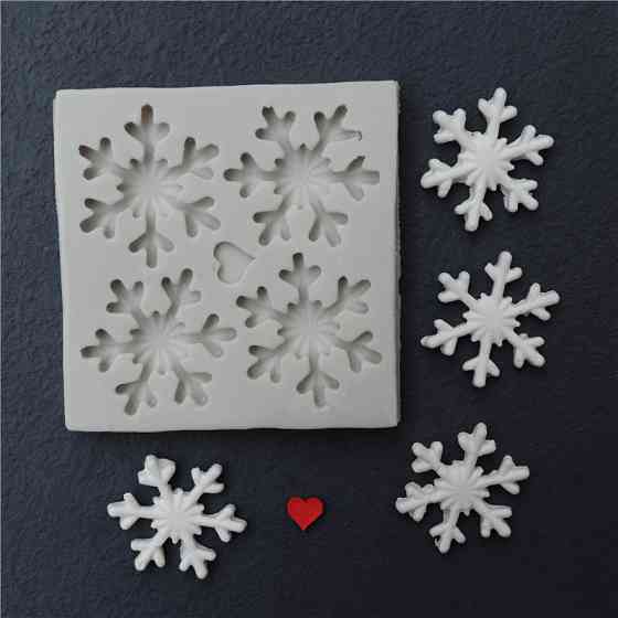Силиконовый молд Снежинкии 82 на 82 мм серый Киев