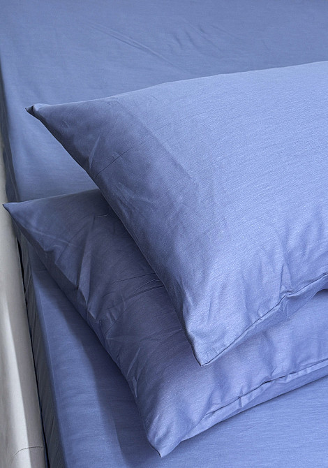 Ecotton Простирадло на резинці Ecotton 180х200 см із сатину (арт. 15-5205 Aqua Grey) синій Київ - фото 2