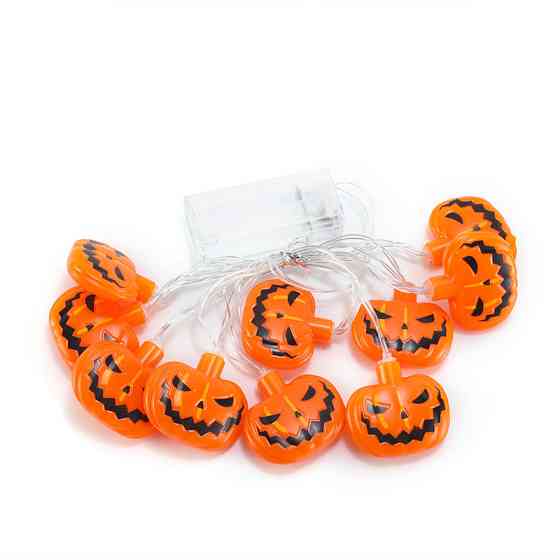 Гирлянда Хэллоуин Тыквами 150 см 10 led 4 на 5 см оранжево-черный Киев