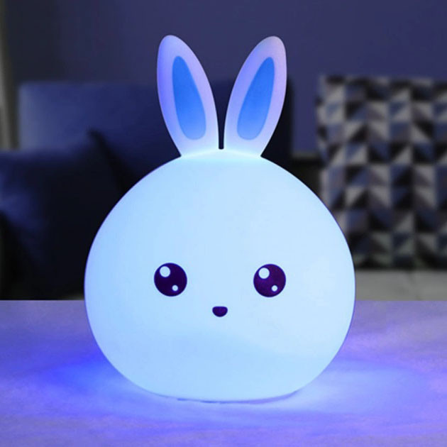 Ночник для детей работает от аккумулятора зайчик, Ночник для маленького детей настольный BX-96 Львов - изображение 8