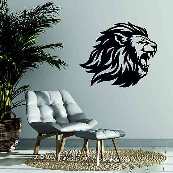 Настенный декор Панно  «Лев»  Декор на стену 70*60 см, Черный Киев