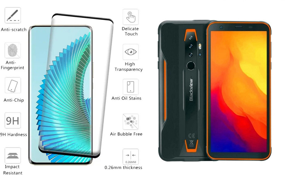 Захисне скло HyperGlass Pro для Blackview BV6300, BV6300 Pro – максимальна чутливість та захист Київ - фото 2