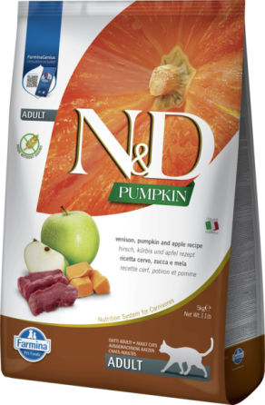 Фарміна кет сух N&D CAT PUMPKIN VENISON & APPLE ADULT з гарбузом, олениною та яблуком 5 kg 36148 Київ