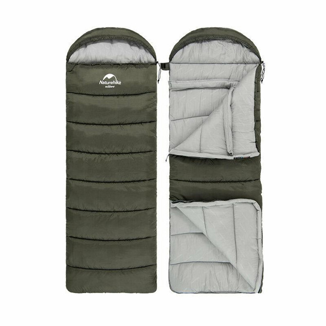 Спальник з капюшоном Naturehike U350 NH20MSD07, Hollow cotton, зелений Київ - фото 1