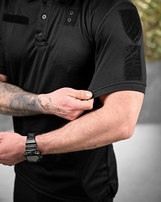 Тактическое футболка поло черная+белая   ДЛ7056 Одесса - изображение 4