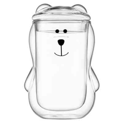 Набор стаканов Ardesto Animals з кришкою 300 мл 2 шт прозорий (AR2630BBR) Винница