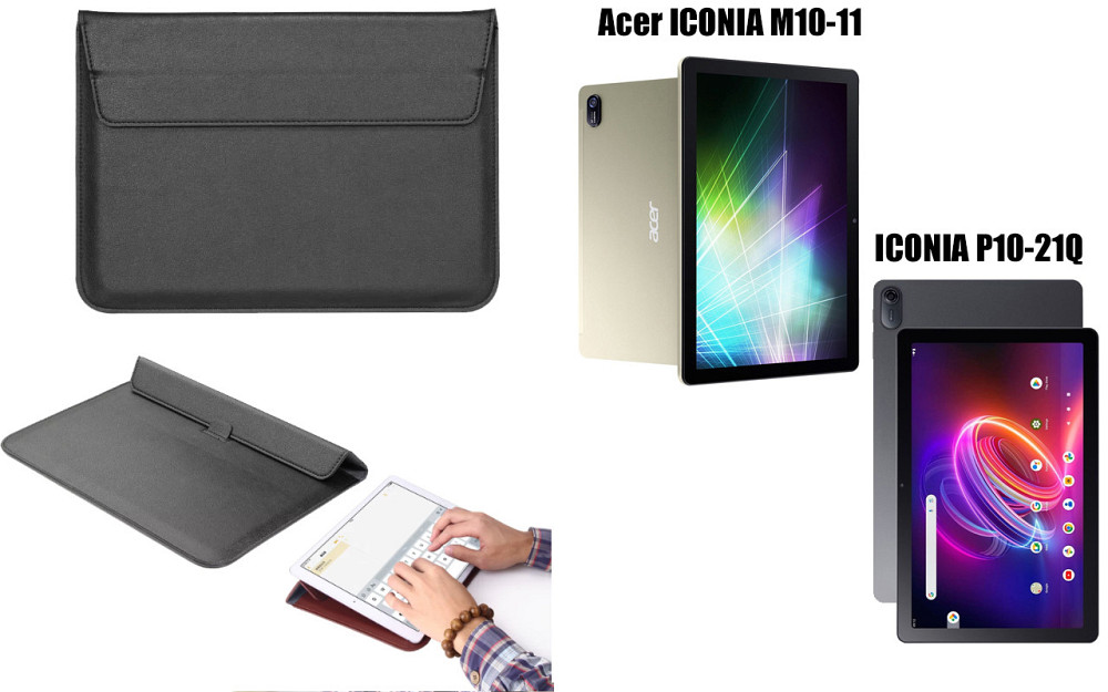 Чохол-конверт VitoCase для Acer ICONIA M10-11, ICONIA P10-21Q, з функцією підставки для планшета Чорний Київ - фото 1