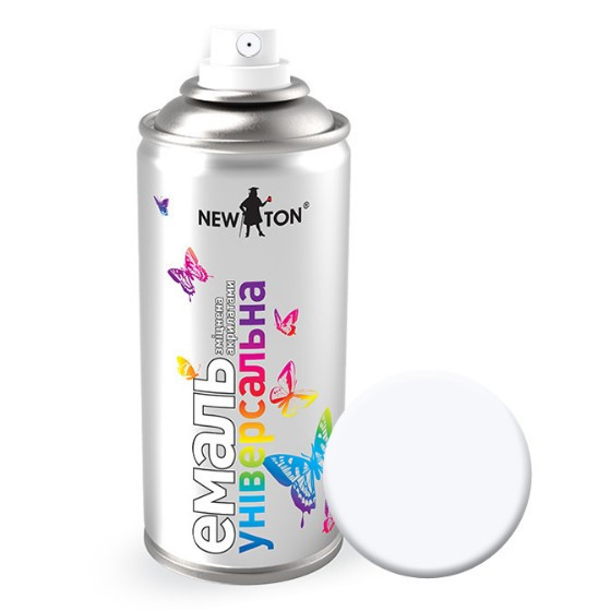 Емаль універсальна 150мл 9010 білий глянець аерозоль NEW TON Житомир - фото 1