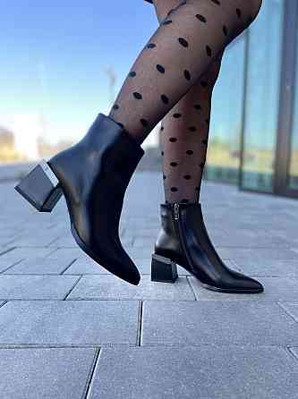 Lino Marano Черевики жіночі Lino Marano чорні еко-шкіра каблук 6см 35р.-37р. (4815) Коломыя