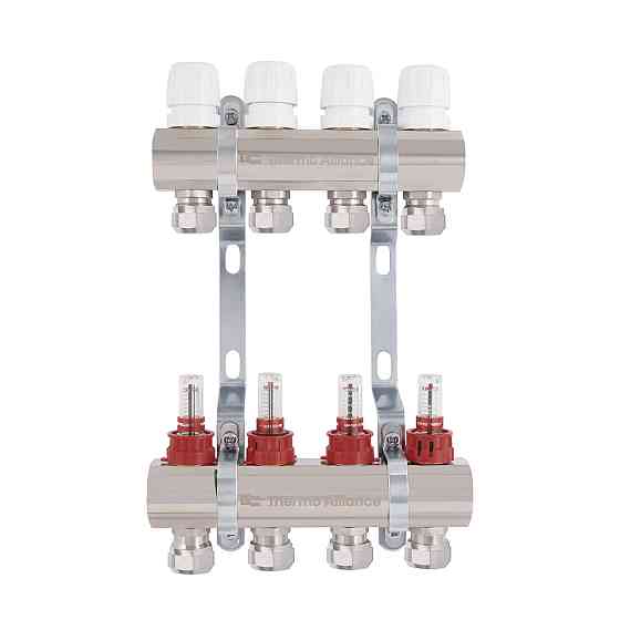 Колектор латунний із витратомірами та євроконусами Thermo Alliance Standart 1" на 4 виходи TAS235W4E Київ