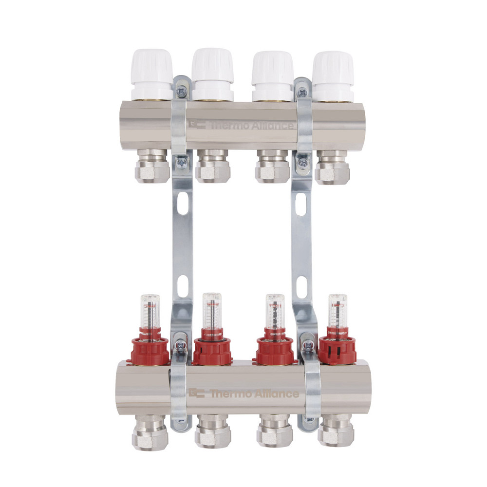 Коллектор латунный с расходомерами и евроконусами Thermo Alliance Standart 1