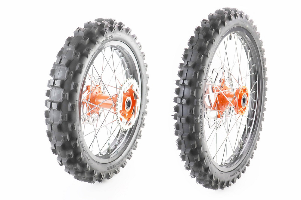 Terra-X 250 (2019) Колесо переднє спицьоване у зборі 1,6-21+ Колесо заднє спицьоване у зборі 2,15-18 + дики гальмівні + зірка, ПОМАРАНЧЕВИЙ Киев - изображение 2