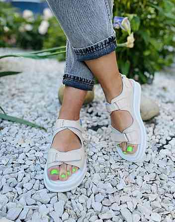 No brend Босоніжки жіночі 19-1 бежеві (літо, шкіра натуральна) (5082) Коломия