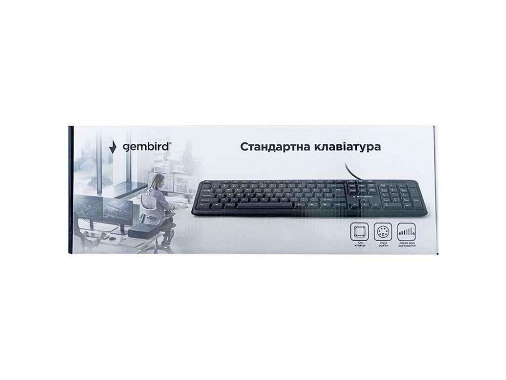 Клавіатура дротова KB-103-UA PS/2 чорний ТМ GEMBIRD Київ - фото 1