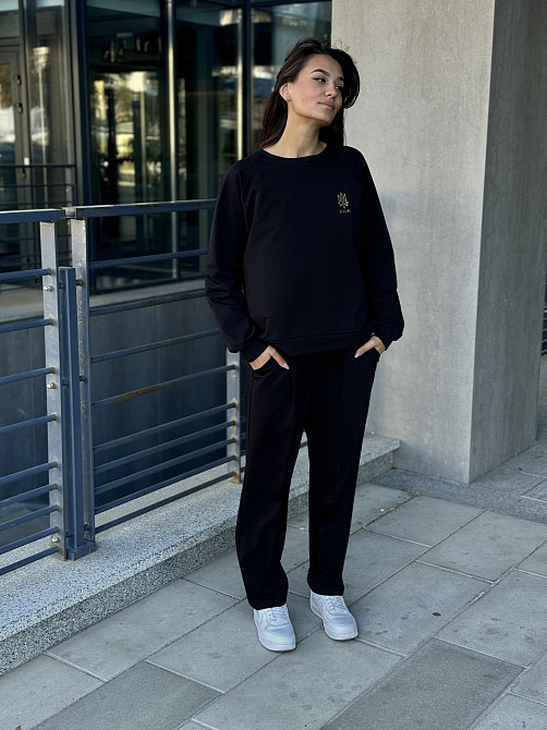 Женский свитшот трикотажный с трезубцем Черный 46/48 Харьков - изображение 8