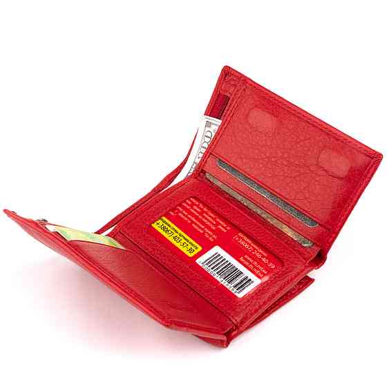 Горизонтальне портмоне зі шкіри жіноче на магніті ST Leather 19335 Червоне Київ