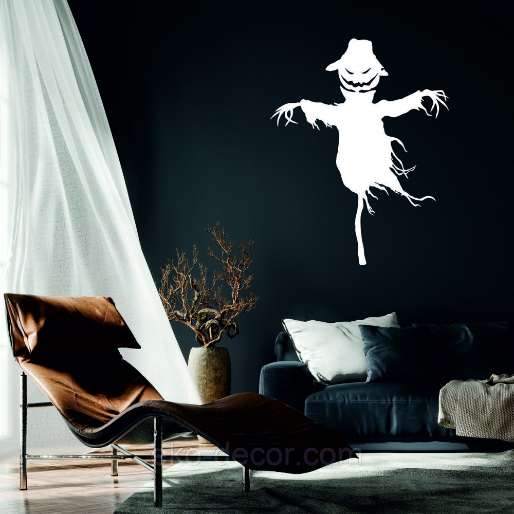 Декоративне настінне Панно «Пугало. Гелловін », Декор на стіну 50*39 см, Білий Київ - фото 1