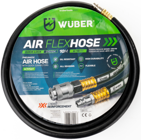 Шланг пневматичний до компресора 10м 6x13мм Wuber (Польща) Київ