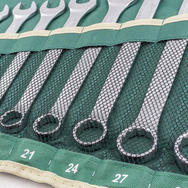 Набор ключей комбинированных 14 предметов (10, 12-19, 21, 24, 27.30, 32мм) на полотне ROCKFORCE RF-5141 Одесса - изображение 4