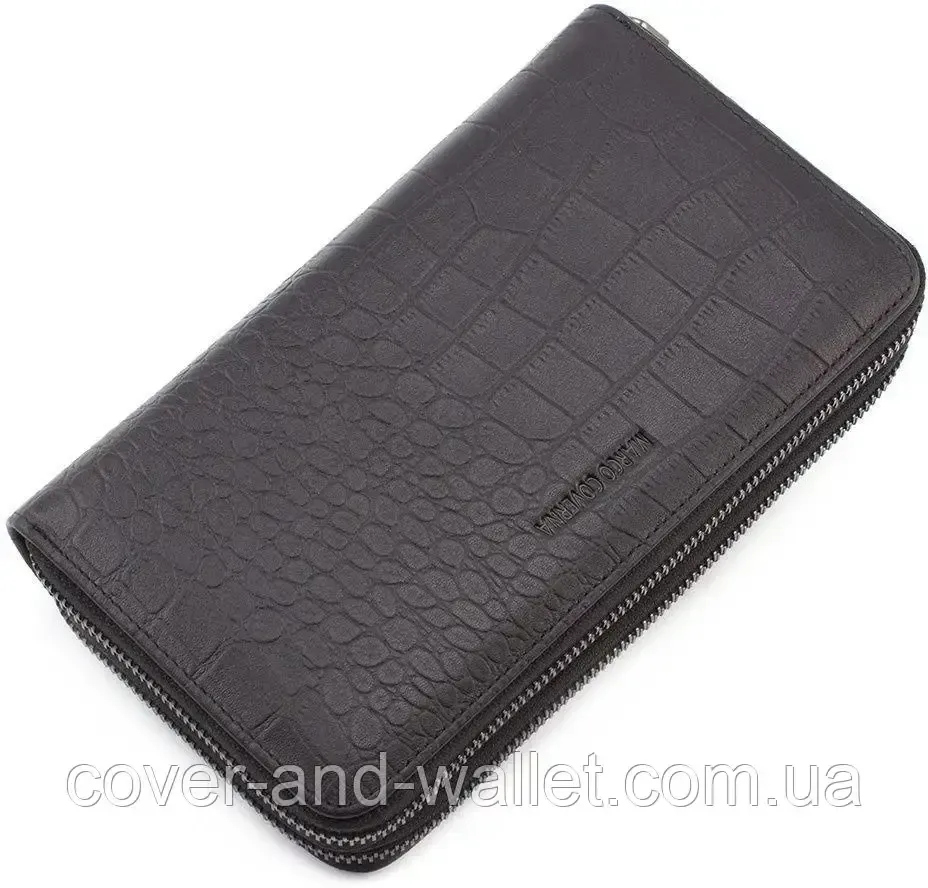 Элитный мужской кошелек клатч на две молнии под крокодила Marco Coverna 5902B (JP) Киев - изображение 3