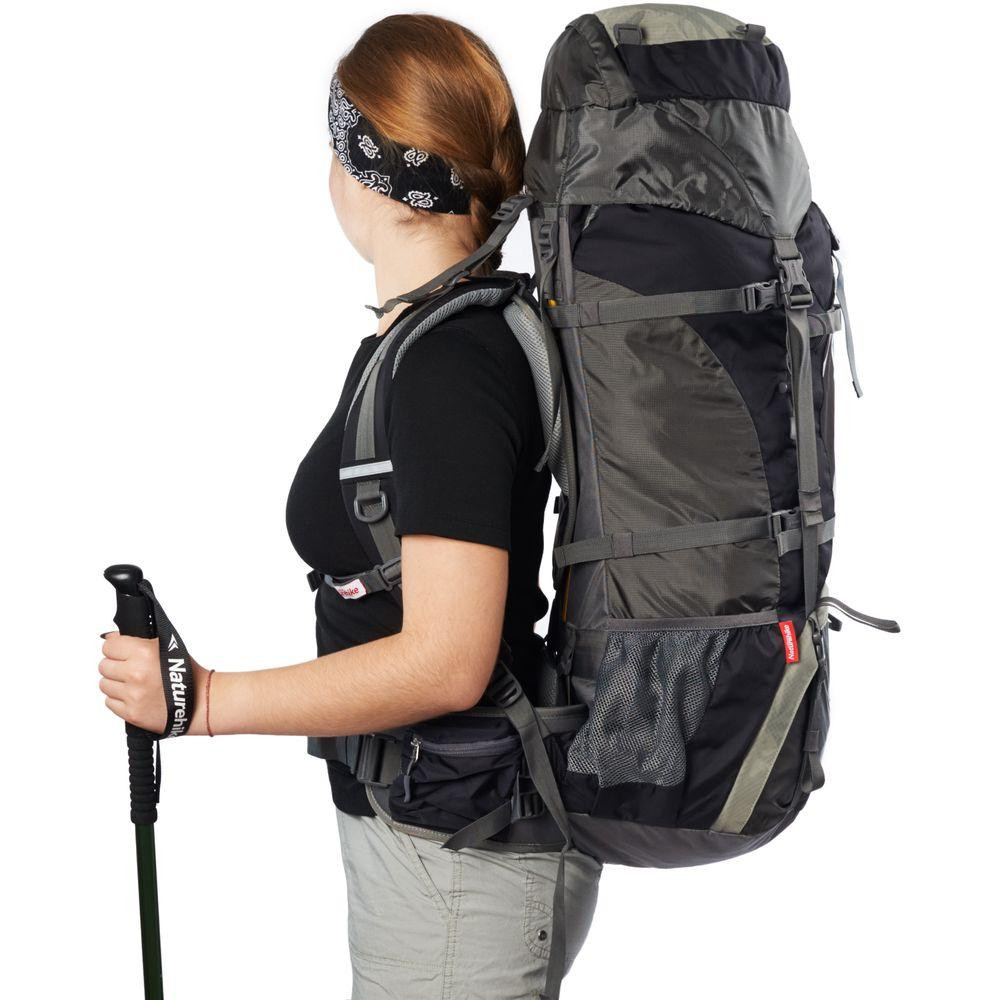 Рюкзак туристический Naturehike NH70B070-B, 70 л + 5 л, черно-серый Киев - изображение 10