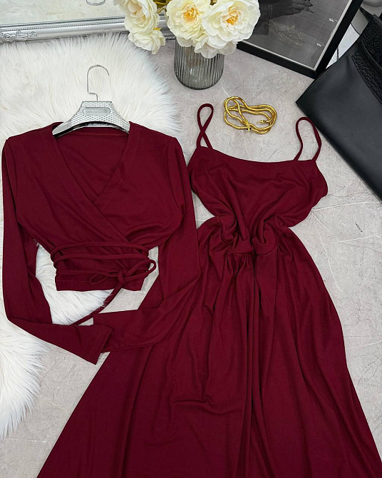 Женское вечернее романтичное платье трикотаж джерси Бордо Одесса - изображение 1