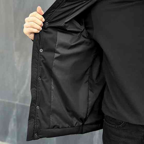 Демісезонна чорна чоловіча куртка Pobedov Darkness. Куртка весна осінь для чоловіків чорна Київ