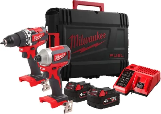 Професійний набір акумуляторного інструменту Milwaukee M18 CBLPP2A-402C : шурупокрут, гайкокрут Київ