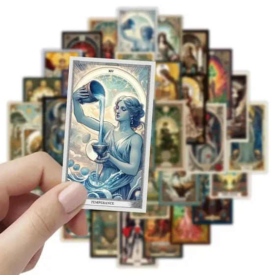 Набор наклеек Таро 48 шт – винтажные мистические наклейки для декора Киев