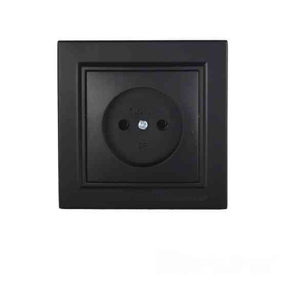 Розетка без заземлення 16A, Enzo  бездоганний графіт Дніпро