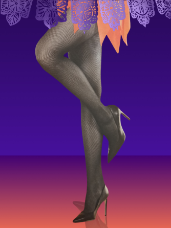 Жіночі колготки в сітку на Хелловін 30 den розмір M 42-44 чорний Київ