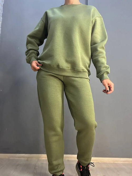 Світшот жіночий Pepper&mint 24-14 базовий простий подовжений оверсайз хакі, хакі, S Київ - фото 1