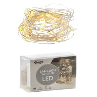 Гірлянда Chomik Гірлянда-струна 6,2 м, 60 LED теплий білий, 3АА батар., ІР44 (5900779802650) Вінниця - фото 4