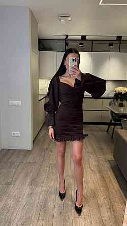 Жіноча приваблива вечірня міні-сукня з турецького коттона. Шоколад, 44/46 Одеса