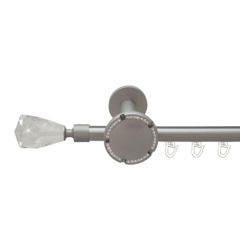 Карниз Orvit Лучетта металевий однорядний розета реверс фламо профільна труба  Сатин 19 мм 300 см (6300251) Львов - изображение 1