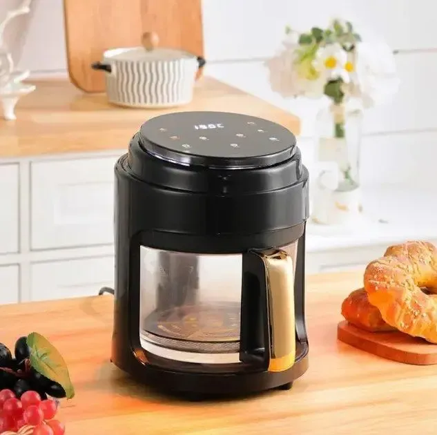 Hengda Черная Аэрофритюрница безмасляная сенсорная на 6л Gold Diamond 3200Вт Коломыя - изображение 4